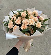 Букет Кремовые розы Латте в Переправной